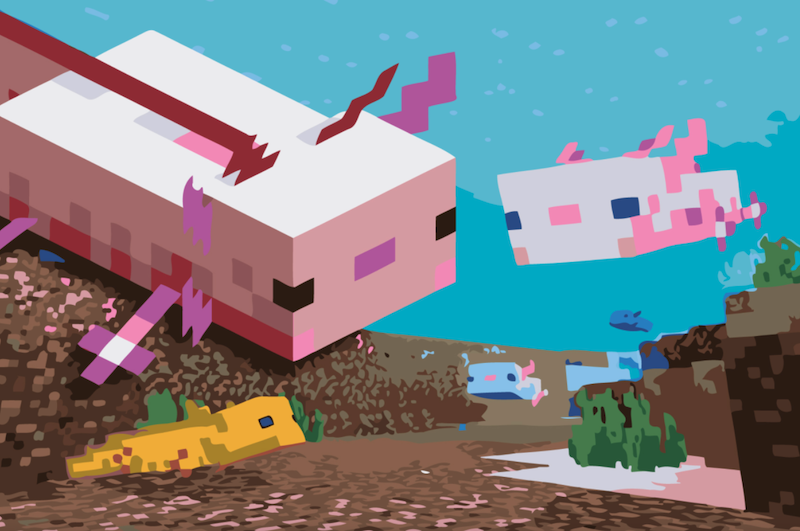 Malování podle čísel - MINECRAFT AXOLOTL